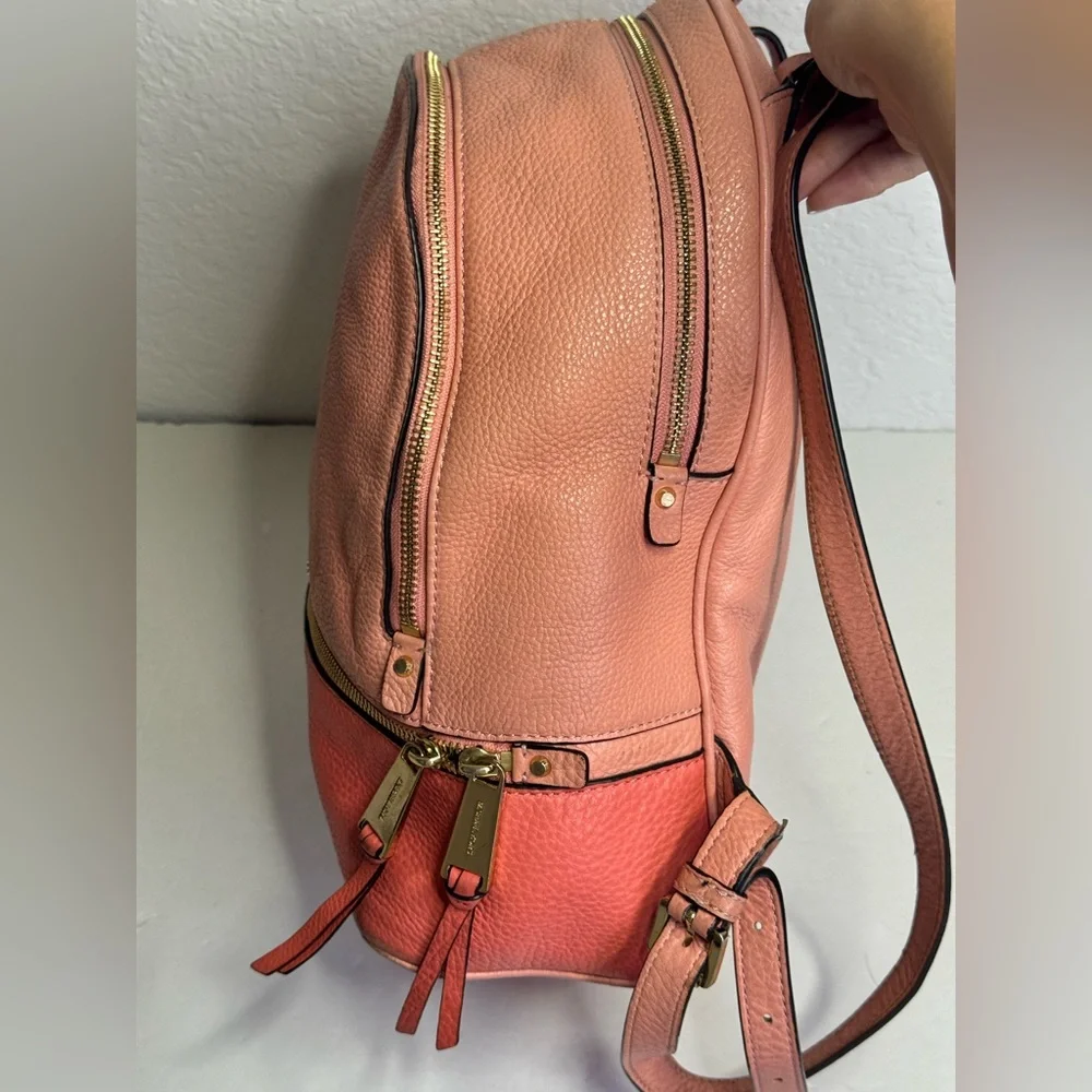 Michael Kors Adina Leather Backpack Grapefruit Color